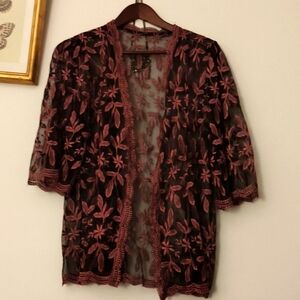 Sheer Embroidered Shrug
